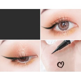 ICATHUNY Liquid Eyeliner Durable Long-lasting Colored Eyeliner,Highly Pigmented, No Smudging,Waterproof High-pigmented Colorful Eyeliners for Eye Makeup for Women and Girl (Black)