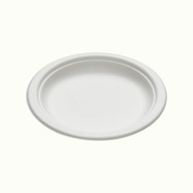 50 Pack, 15.5 cm Sugarcane Plates, 6 inch Disposable Plate, 100% Compostable Side Dish or Dessert Size Biodegradable Plate, for Hot and Cold Food, Eco-Friendly