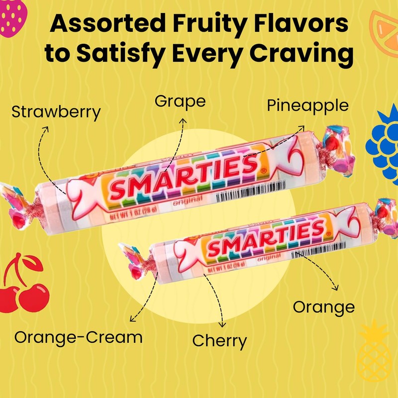 Smarties Candy Giant Rolls - Gluten and Vegan Free -