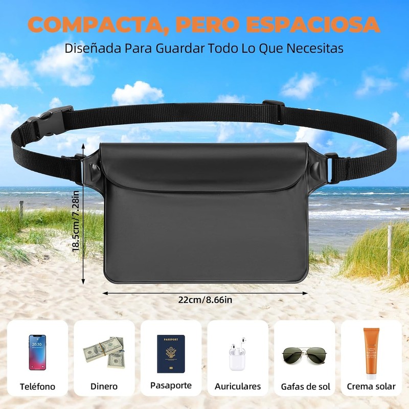 Bonbell Cangurera Transparente Impermeable 2PCS PVC Pantalla Táctil