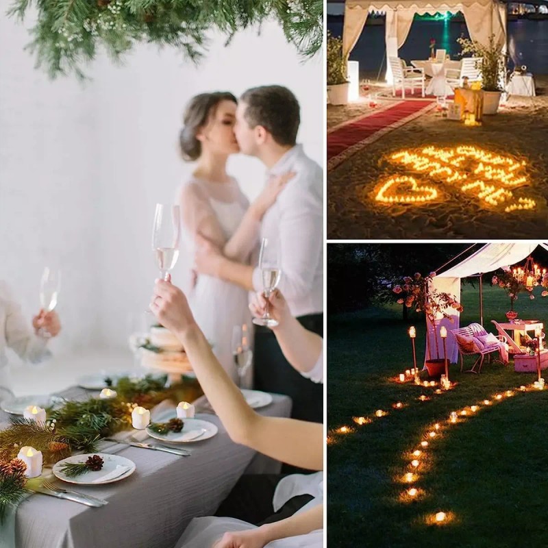 Lecute 24 Velas Led Parpadeantes Amarillas Decoracion Fiesta Boda