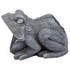 Design Toscano QM7512081 Garden Frog Decorative Object, Grey Stone