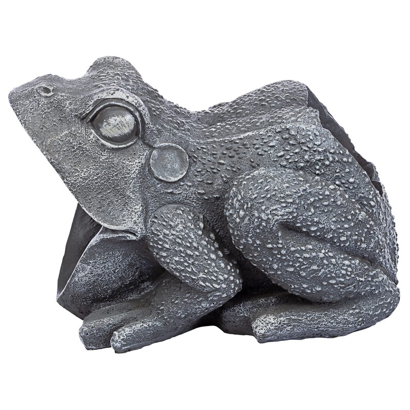 Design Toscano QM7512081 Garden Frog Decorative Object, Grey Stone