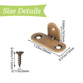 UFURMATE Corner Braces, 8Pcs Right Angle Brackets Corner Brace T-Shaped Brass Bracket Fastener Corner Fastener Joints Support Bracket 90 Degree Wall Brackets Hanger with Screws (Bronze)