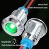 APIELE 5PCS LED Indicator Light 12mm 1/2" Waterproof IP65 Metal