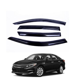 ZH Window Rain Guards Compatible with Kia Optima 2016 2017 2018 2019 2020-2mm Thick Tape-On Premium Wind Deflectors for Front and Rear Windows, Durable & Sleek Design, 2mm Thickened