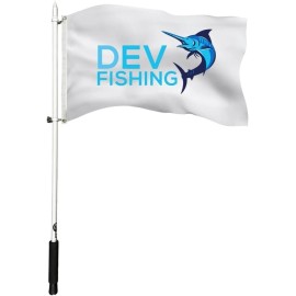 Dev Fishing 43" Removable Boat T-Top Rod Holder Flag Pole DFH 100