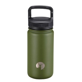 Captain Stag UE-3516 Sports Bottle, Direct Drinking, Double Stainless Steel Bottle, Vacuum Insulated, Hot or Cold Insulated, HD Carabiner Bottle, 11.8 fl oz (350 ml), Olive Drab UE-3516, Product Size: