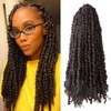 BOHOBABE Pre-twisted Passion Twist Crochet Hair 16 Inch Brown Pre-looped