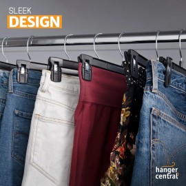 Unbranded 12 Inch Recycled Black Plastic Hangers - Heavy Duty, Pants & Skirts, 25 Pack