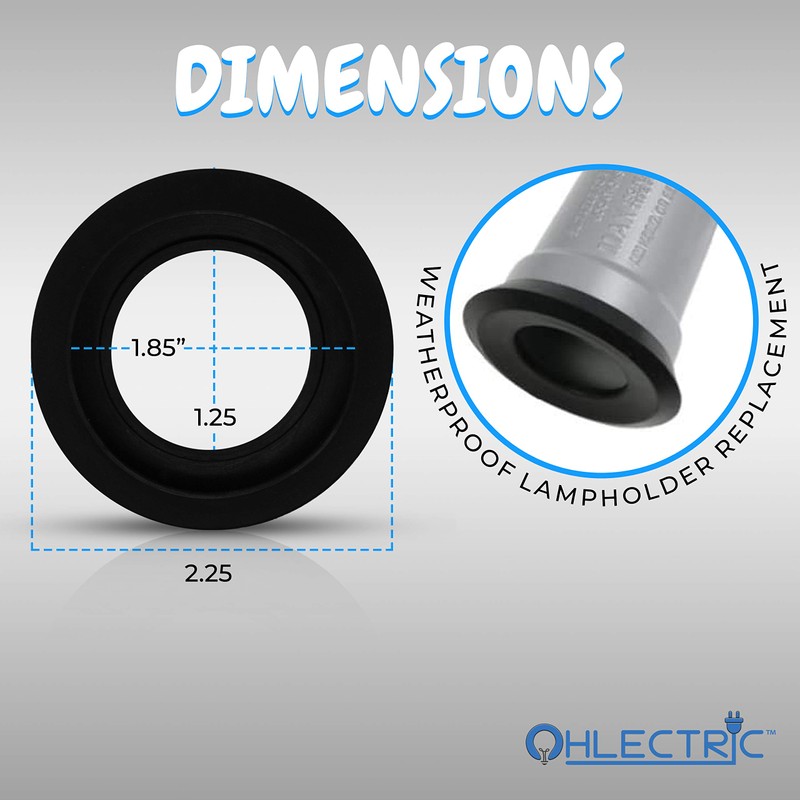 OHLECTRIC External Lampholder Gasket (Pack of 2) Round Weatherproof Gasket