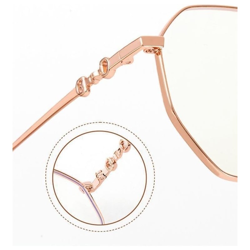 [カロカック] オクタゴン 多角形 メタルフレーム 韓国 トレンド おしゃれ サングラス 伊達 レディース