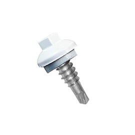 Long Life Metal Roofing Screws (250 Count) - Multiple Colors and Quantities for Wood and Metal, Domed Cap Head EPDM Washer, Free Hex Bit (#14 Stitch Lap, White)