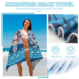 Microfiber Travel Beach Towel,Extra Large 71"x 32" Quick Dry Camping Towel with a Carrying Bag, Lightweight Sand Free Absorbent Towel for Camping, Pool, Beach, Gym,Yoga, Outdoor