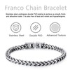 Qumfole Bracelets for Men-Stainless Steel Fold Over Clasp Franco Chain