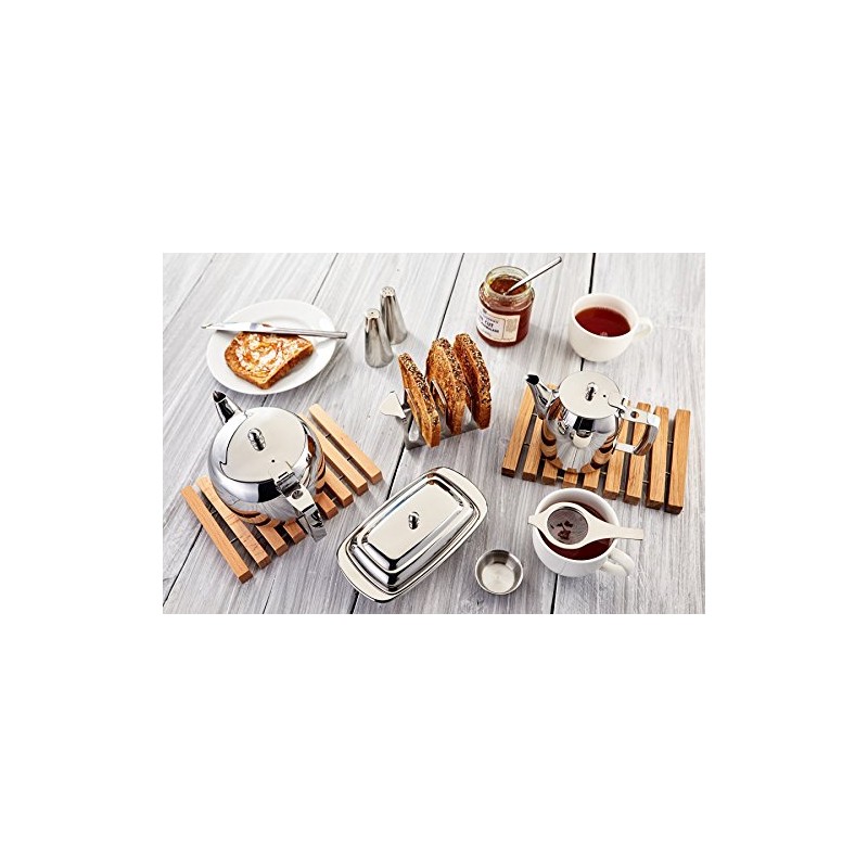 Stellar Large Salt and Pepper Pair, Stainless Steel, Silver