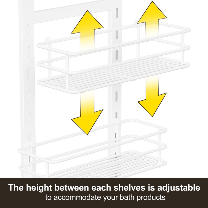 Orimade 4 Tier Adjustable Anti-slip Shower Caddy over Shower Head,Rustproof