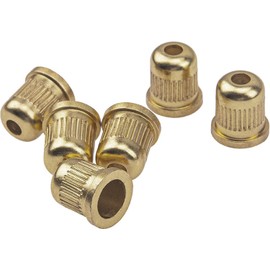 TUOREN Guitar String Through Body String Ferrules Compatible with Vintage Telecaster Strat Style Electric Guitar (Gold)