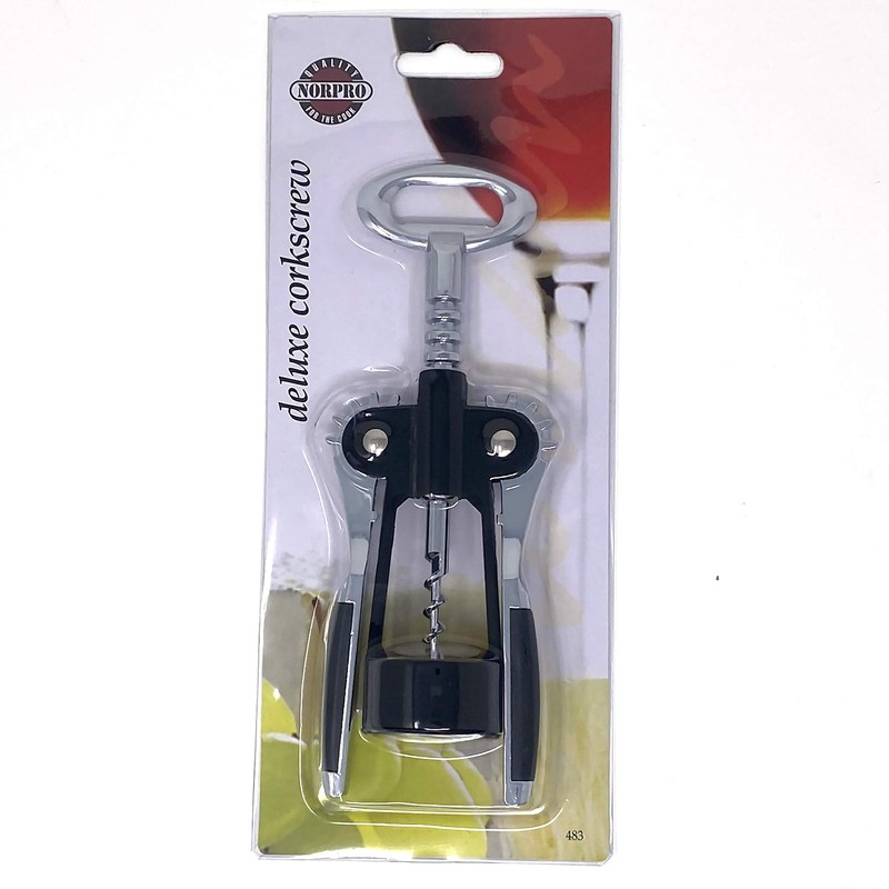 Norpro Deluxe corkscrew, 7.5in/19cm, As Shown