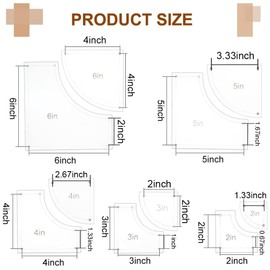 BENECREAT 10-Piece Quilt Acrylic Stencil Set, Transparent 2/3/4/5/6 Inch Cutting Rulers with Film Protection, for DIY Kitchen Art Craft