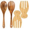 Bamboo Salad Hands, 2pcs 7.1in Bamboo Salad Server, Bamboo Kitchen