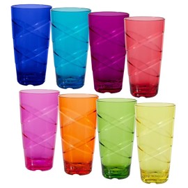 CreativeWare Circus Set de 8, 24 oz, juego de vasos, 24 onzas, multicolor