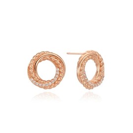 Intu Twisted Vermeil Rose Gold Earrings OTS122102QPW Stone Color / 인투 꼬임 버메일 로즈골드 귀걸이 OTS122102QPW 스톤컬러