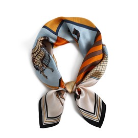 STARWHISPER 100% Pure Mulberry Silk Square Scarf-27''x27 Lightweight Hair Scarves Headscarf Night Sleeping with Gift Packed, Checkered Pony, 27inch