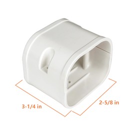 GCGOODS Decorative PVC Lineset Cover Kit Parts Accessories, 3" W Coupler for Ductless Mini Split Air Conditioners, Central AC and Heat Pumps