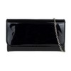 Girly Handbags Plain Shiny Clutch Bag, black