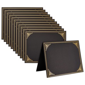 12-Pack Black Award Certificate Holders - Bulk Certificate Holders for Graduation, Diploma, Employee Appreciation, Certifications (fits 8.5x11)
