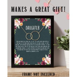 "To My Wonderful Daughter" 8 x 10" Art Image. Very Proud-Who You Have Become! Wall Art-Ready to Frame. Heartfelt-Inspirational-Keepsake Gift. For Any Daughter On Special Occasions (No Chain Included).