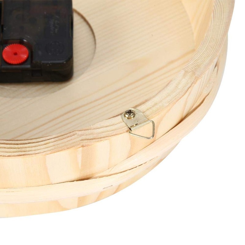 Fdit 23 cm Diameter Sauna Clock Wall Hanging Wooden Clock