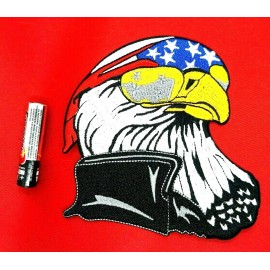 American Eagle With Sunglasses & Bandana Iron On Sew On Patch 3 7/8" X 4"