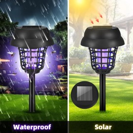 Jahy2Tech 4 Pack Solar Bug Zapper Outdoor Mosquito Killer Waterproof for Patio Yard Garden