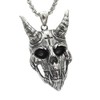 Skull Necklace for Men, Gothic Cross Skull Necklace, Viking Goat