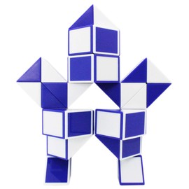 Mipartebo Magic Snake Cube Twist Puzzle 48 Wedges Large Size Twist Fidget Snake Toys Gift Party Favors Game Goodie Bag Fillers for Kids Adults Teens Blue