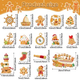 Capoda 16 Pcs Cruise Door Christmas Magnets Merry Christmas Magnets Decorations Winter Magnetic Stickers for Car Ship Xmas Winter Holiday Refrigerator Metal Door Garage Car Decor (Gingerbread Man)