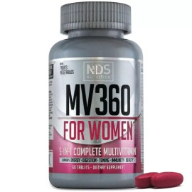 NDS Nutrition MV360 For Women, 5-in-1 Complete Multivitamin for Women 60 Tablets