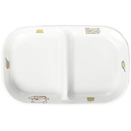 Maruki Koguma-chan Square Two Partition Plate, Small, J31 KO