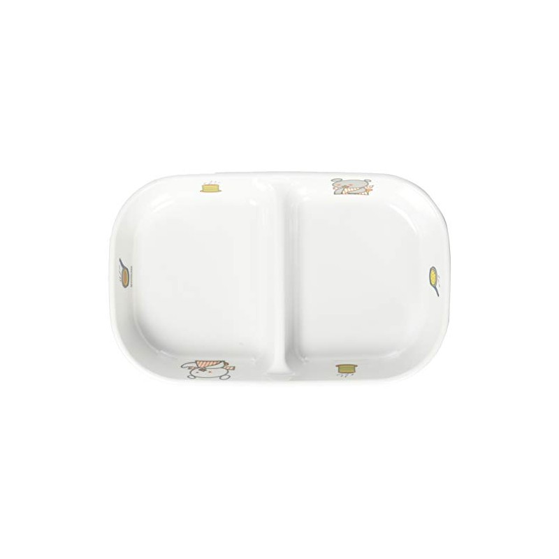 Maruki Koguma-chan Square Two Partition Plate, Small, J31 KO