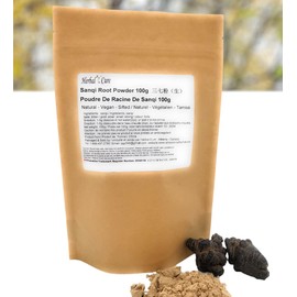 Herbal Cure - san qi Tian qi sanqi Powder 100g - sifted Clean Fresh Natural Vegan notoginseng Powder 云南三七粉 (田七粉）- Yunnan China