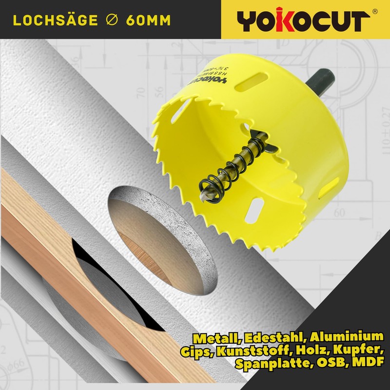 Hole Saw 60 mm, Universal HSS M42 Bi-Metal Hole Saws,