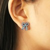 LKingel Bow Earrings for Women Trendy Rhinestone Bow Earrings Delicate
