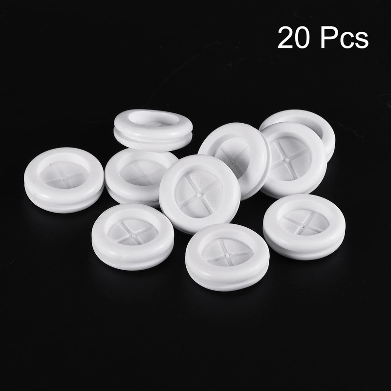 TA-VIGOR 20Pcs Round Rubber Grommets, 20mm Double-Sided Rubber Hole Plug