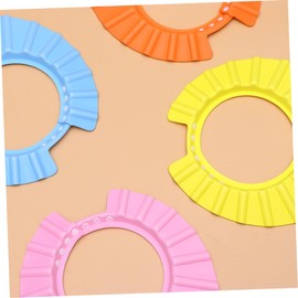 FRCOLOR 4pcs Adjustable EVA Shower Caps for Molding Shampoo Shields with Cartoon Design Comfortable Bath Visors for Hair Washing Random Colors Random Color