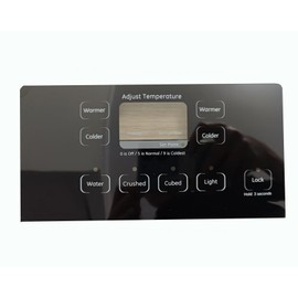 Black Overlay only for GE Refrigerator Dispenser Display and Compatible with Models WR55X23215, WR55X10561, and WR55X10565