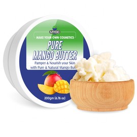 Myoc Mango Butter – Cosmetic Grade | Soft, Non-Greasy Butter for DIY Skincare, Haircare & Personal Care Formulations | For Creams, Balms & Conditioners – 200g / 7.05 Oz