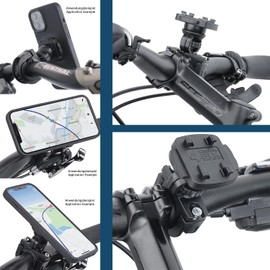 Quick Mount bicycle holder and lifestyle case with optional IPx3 protective case (Wicked Chili bike accessory with charging port & headphone jack connection)