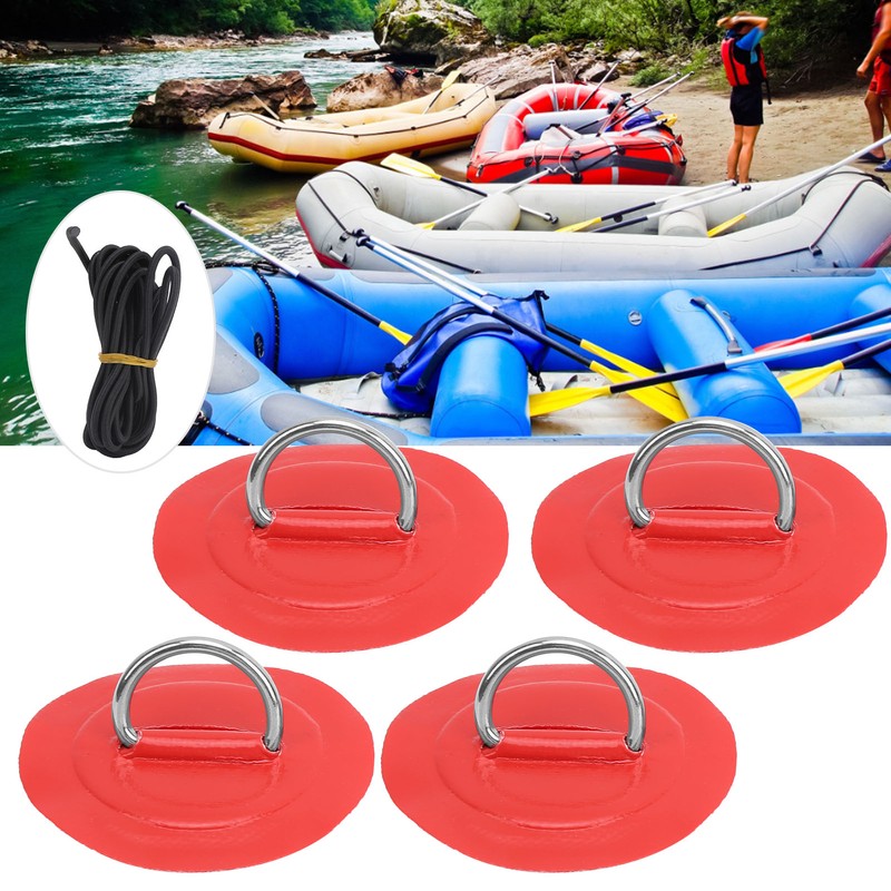 4pcs Inflatable Boat Kayak DRing Pad Patch Marine Fixed Buckle
